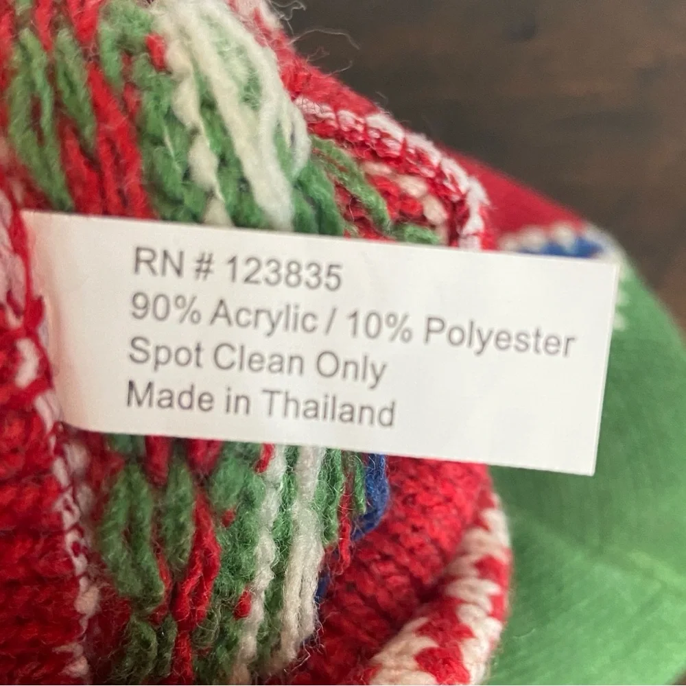 Vintage Noel Sweater Knit Holiday Christmas Stocking